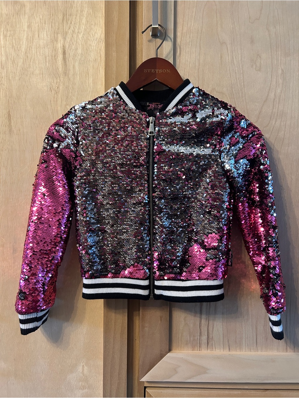 Kids Sequin Reversible Jacket/Jojo's closet - Pink